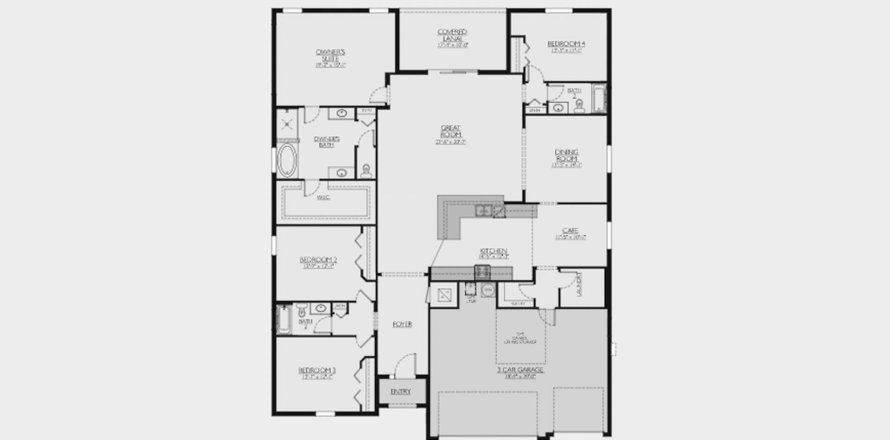 Планировка таунхауса «269SQM SWEET BAY» 4 спальни в ЖК CROSS CREEK