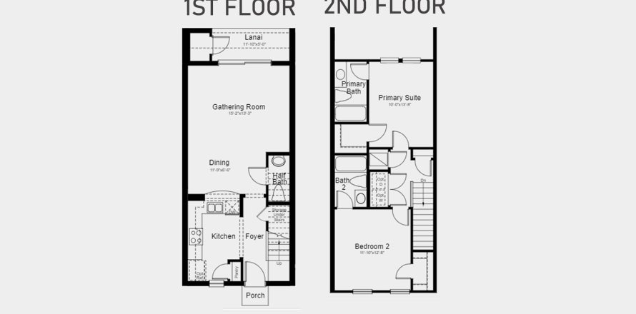 Townhouse floor plan «104SQM HAWTHORNE», 2 bedrooms in EDGESTONE AT ARTISAN LAKES