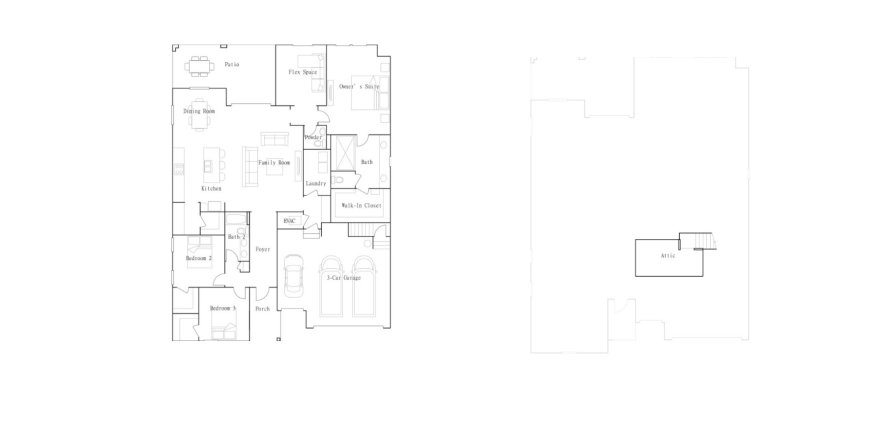 Планировка виллы или дома «House» 3 спальни в ЖК Southern Hills - Southern Hills Manors