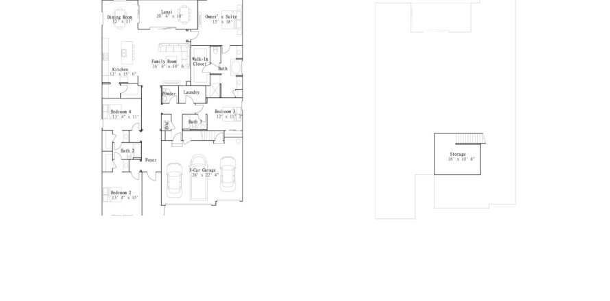 Планировка виллы или дома «House» 4 спальни в ЖК Southern Hills - Southern Hills Manors