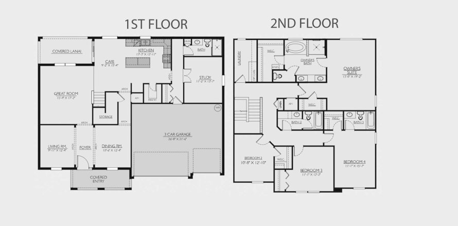 House floor plan «288SQM JEPPESON», 4 bedrooms in LA PALOMA IN THE VILLAGES AT CYPRESS CREEK