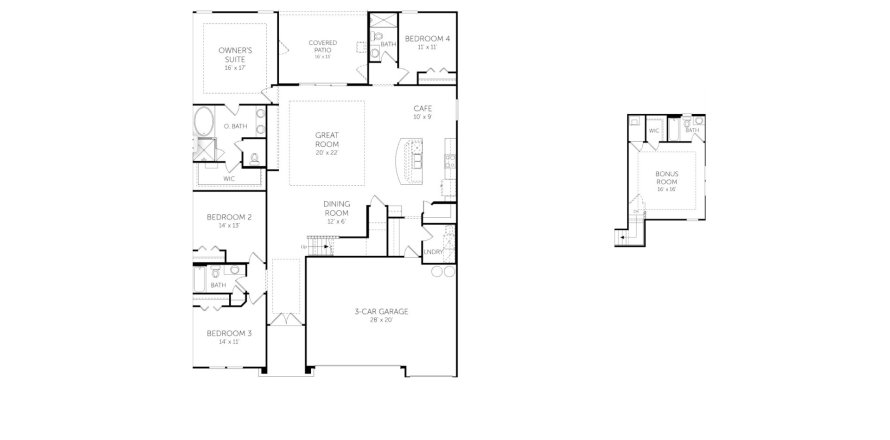 House floor plan «House», 4 bedrooms in Beacon Lake by Dream Finder Homes