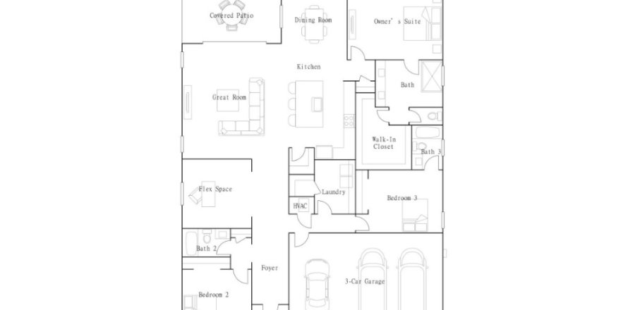 House floor plan «House», 3 bedrooms in Arden - The Stanton Collection