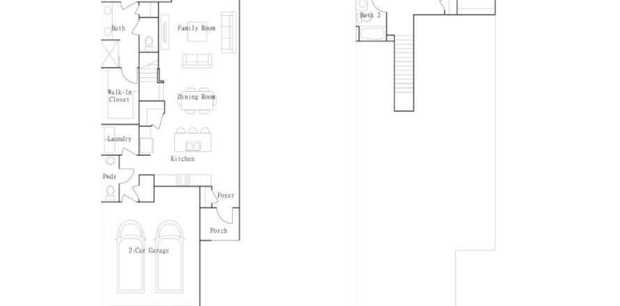 House floor plan «Townhouse», 2 bedrooms in Angeline Active Adult - Active Adult Villas