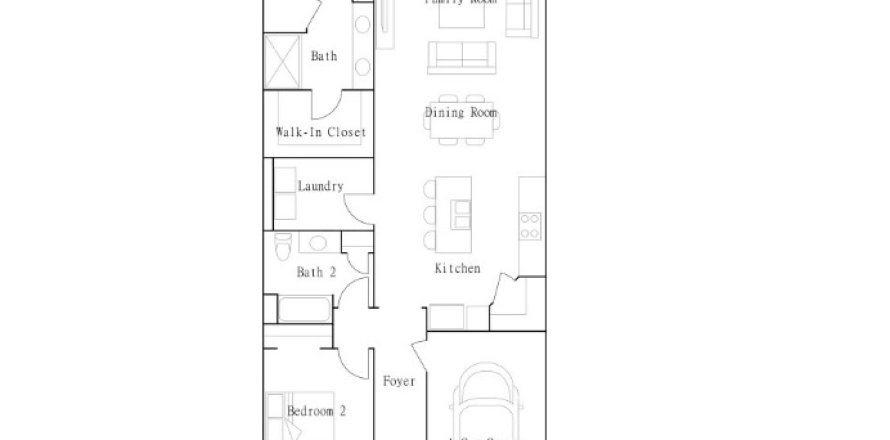 Property floor plan «Townhouse», 2 bedrooms in Angeline Active Adult - Active Adult Villas