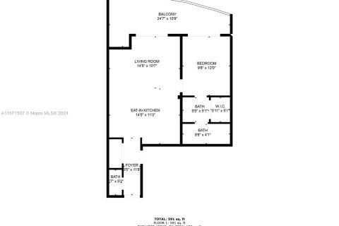 Купить кондоминиум в Майами, Флорида 1 спальня, 70.51м2, № 1391884 - фото 22