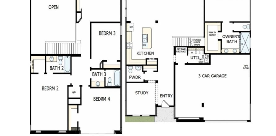 House floor plan «House», 4 bedrooms in Falls at Shearwater - 60'