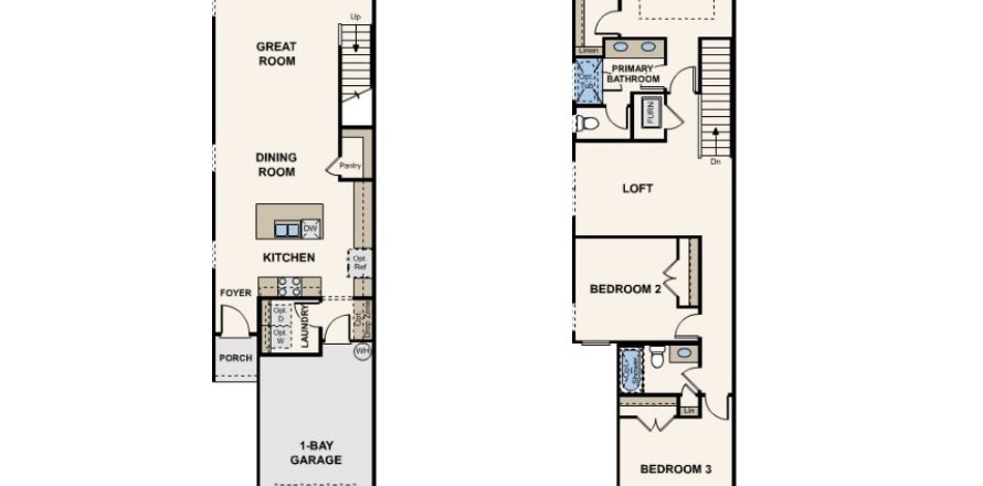 Townhouse floor plan «Townhouse», 3 bedrooms in The Townes by Century Communities