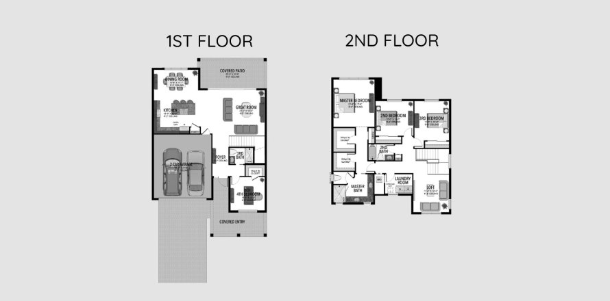 Townhouse floor plan «304SQM COSTA», 4 bedrooms in ARDEN