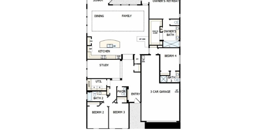 Планировка объекта «House» 3 спальни в ЖК Middlebourne 60'